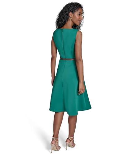 Calvin Klein Women's Belted Scuba Fit and Flare2