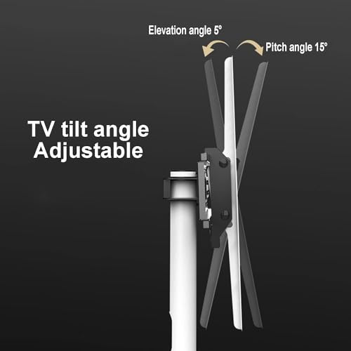 Soporte móvil ajustable para TV con ruedas y repisa miniatura 3