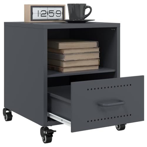 Table basse légère pour salon et chambre : lot de 2 chevets anthracite