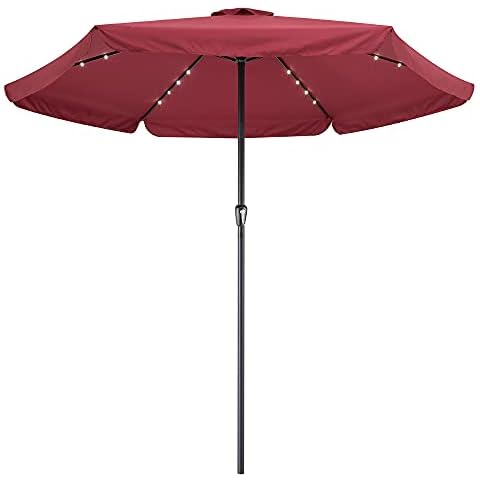 Kingsleeve Parasol LED Lighting 330cm Solar Large XXL Market Umbrella Garden Patio Balcony Sun Shade Colour Choice Cover