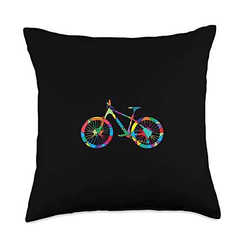 Low Poly Art MTB Geometric Polygon Art Mountainbike Throw Pillow