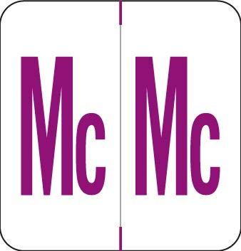 Doctor Stuff - File Folder Labels, Ringbook Sheets Alphabet Letter Mc, VRE/GBS 8850 - VRAM Series Compatible Alpha Stickers, White/Purple, 1.3" x 1.25", 200/Package