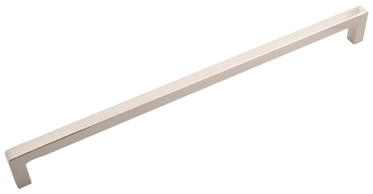 Hickory Hardware Solid Core Kitchen Cabinet Pulls, Luxury Cabinet Handles, Hardware for Doors & Dresser Drawers, 12 Inch Hole Center, Polished Nickel, Skylight Collection(Pack of 1)