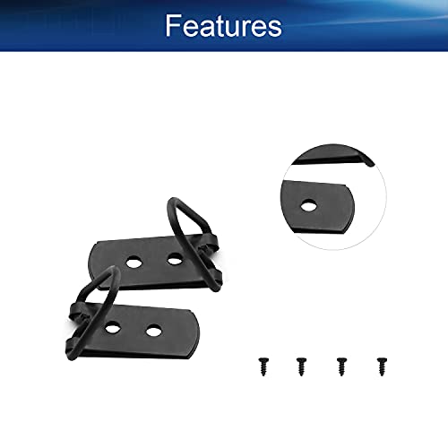 Image of D Ring Picture Hangers 42mm x 11mm Hardware Assortment Kit, for Home Decoration Hanging Clock Paintings Artwork Creative Picture Frame Photo Hanging Solutions Black Tone 50pcs