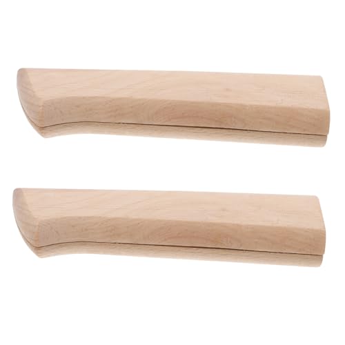 ARTIBETTER 1セット ブナハンドル包丁 木のナイフのハンドル ナイフの交換用ハンドル 包丁の柄の修理 ナイフ用の木製ハンドル 木製包丁のハンドル 木製ハンドルアクセサリー Khaki 2個