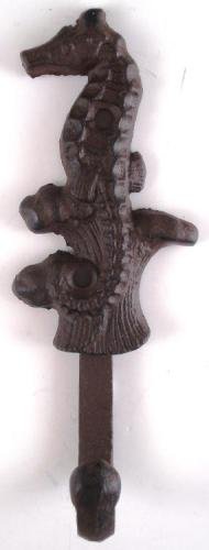 Lighthouse Dolphin Anchor Starfish Seahorse Shell Cast Iron Nautical Hooks Set - Image 7