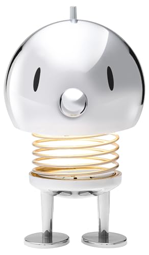 Hoptimist Lampe LED, lampe de chevet tactile, lampe de table sans fil, rechargeable et à intensité variable, design danois, 10 x 10 x 15 cm, L, chrome