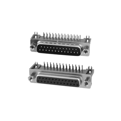 uxcell Conectores D-sub DB25 macho y hembra ángulo recto 2 piezas miniatura 5