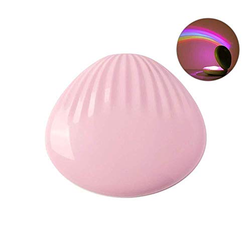 Beamer Regenbogen Projektor Nachtlicht Muschelform Regenbogen Maker mit 2 Modi USB Charge Led Multicolor Regenbogen Schreibtischlampe Tischleuchte for