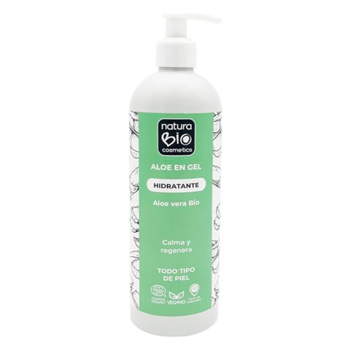 NaturaBIO Cosmeticis - Aloe Vera BIO en Gel Formato Familiar Con Dosificador, 500 ml