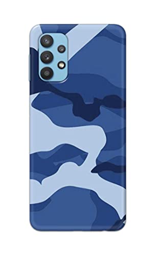 Image of Printed Hard Back Cover Case for Samsung Galaxy A32 4G Back Cover (Army Blue Pattern) -1302
