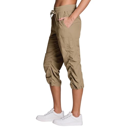 Capri Pants for Women Lightweight Quick-Dry Capris Outdoor Drawstring Hiking Pants with Pockets Soft Cargo Capris3