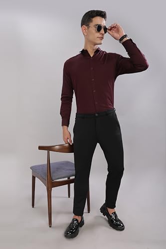Image of Men's Cotton Lycra Slim Fit Shirt with Full Sleeves