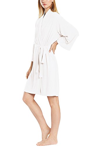 Natori Women's Lightweight Terry Robe (Medium, Pearl)