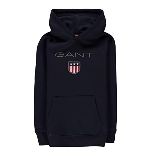 GANT Jungen D1. Shield Logo Sweat Hoodie Sportkapuzenpullover, Blau (Evening Blue 433), (Herstellergröße: 170)