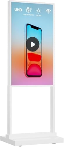 Image of 32 inch Digital Signage Kiosk 700 nits FHD Ultra-Bright Advertising Screen Floor Standing Digital Poster for Retail Displays and Trade Show Display Free Web Content Editor Android USB