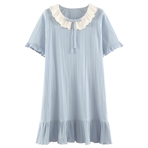 Big Girl Teens Nightgowns Vintage Princess Night Gown Dress Short Sleeve Summer Sleepwear Nightdress Sleep Shirt