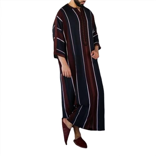 Dashiki for Men Big and Tall Kaftan Muslim Men Thobe Long Sleeve Kaftan Thobe Men Thobe with Pocket