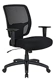 AmazonCommercial Big and Tall Mesh Office Chair with Adjustable Arms and Lumbar Support, 400lbs Capacity, Black