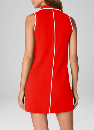 SENSERISE Womens Casual Summer Dresses Polo Dress Collared V Neck Sleeveless Golf Outfits with Pockets4