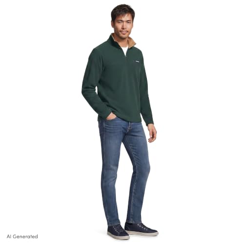 Image of Lands' End Men's Anyweather Fleece Quarter Zip Pullover