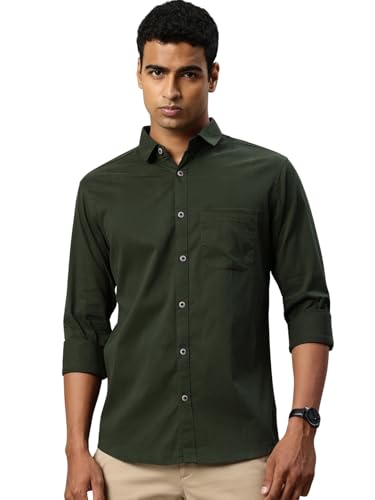 Image of Majestic Man Comfort Slim Fit Solid Pure Cotton Self Design Casual Shirt