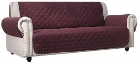 Miniatura 8 de CHHKON Funda de sofá color burdeos para perro, 100% impermeable, acolchada, protector de muebles, con bolsillos laterales, para mascotas para sofá