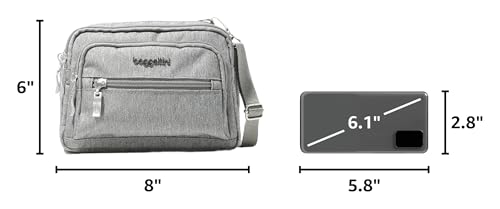 Image of Baggallini Triple Zip Small Crossbody Bag for Women - Lightweight Convertible Fanny Pack Belt Bag