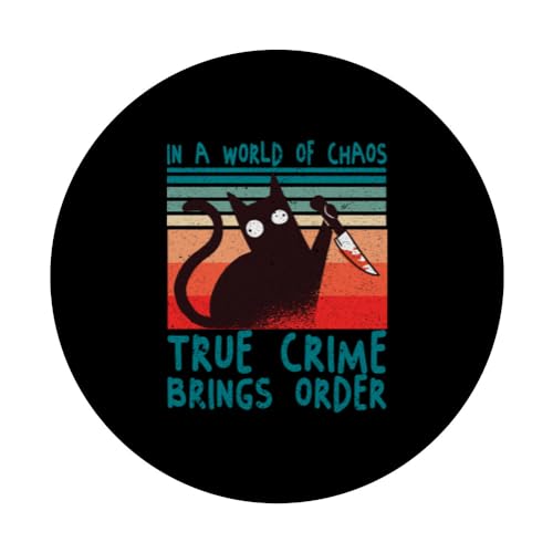 Funny Killer Documentaries - Murder Shows & True Crime PopSockets Swappable PopGrip, Black - Image 3