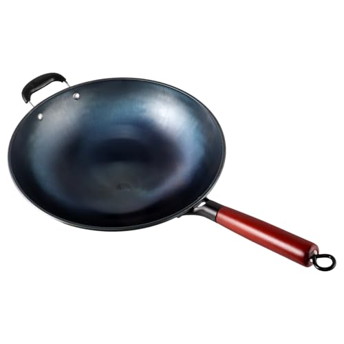 Wok de hierro 34cm con mango de madera miniatura 1