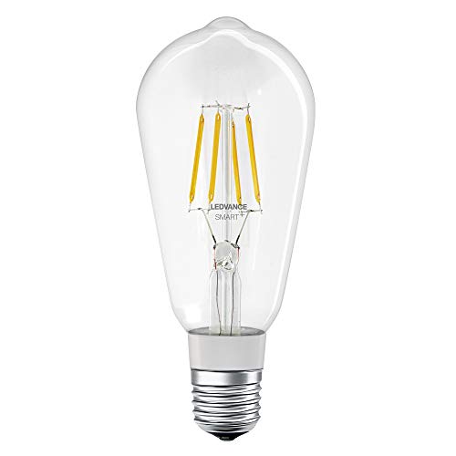 OSRAM SMART+ LED Filament Edison, Bluetooth Lampe mit E27 Sockel, dimmbar, ersetzt 50W Glühbirne, warmweiß , 4er Pack, Kompatibel mit Apple Homekit