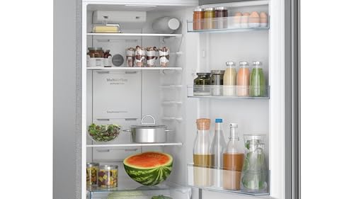 Image of Bosch 269L, 2 Star, Free-Standing Frost Free Double Door Refrigerator | XL Fridge Space | Easy Touch UI Panel | Super fast Cooling and Freezing | 18 Hrs Cooling Retention (CTN29S02NI, Shiny Silver)