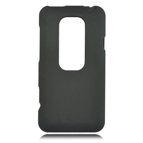Black Rubberized Hard Phone Cover for HTC EVO 3D Protector Case