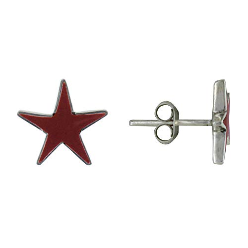 Boucles d'oreilles stjärna färg korall en argent massif pour femme moderne