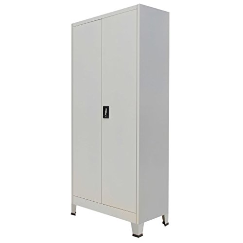 Preisvergleich Produktbild Vislone Aktenschrank Büroschrank Metallschrank mit 2 Türen Stahl Schließfachschrank Mehrzweckschrank 90 x 40 x 180 cm