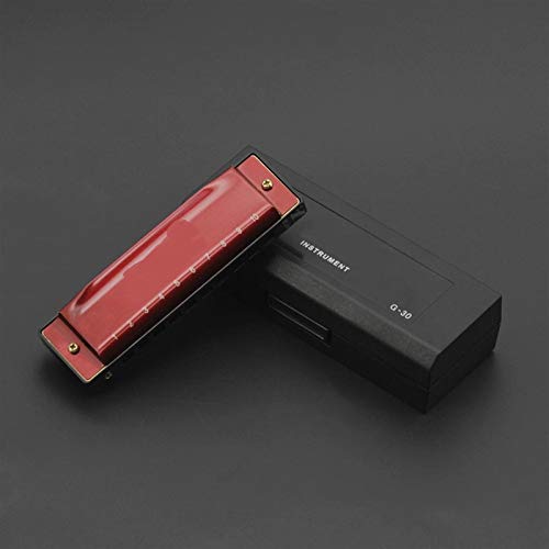 KIRANDIE 1PC Professionnel 10 Trous 20 Tons clé de g de Diatonic Blues trémolo Harmonica avec étui (Color : Red) - Les Beatles, Paul McCartney, John Lennon, RIngo Starr, George Harrison KIRANDIE 1PC Professionnel 10 Trous 20 Tons clé de g de Diatonic Blues trémolo Harmonica avec étui (Color : Red) – Image 3