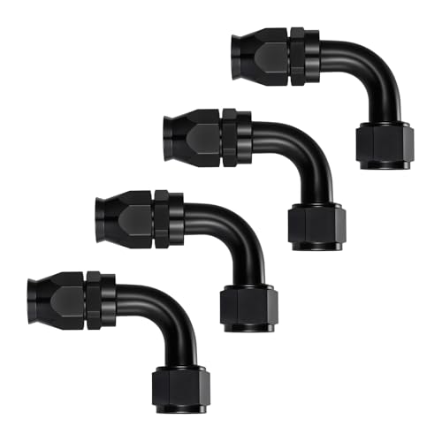 Image of EVIL ENERGY 12AN PTFE Hose End Fitting 90 Degree Black for PTFE Hose Only 4PCS