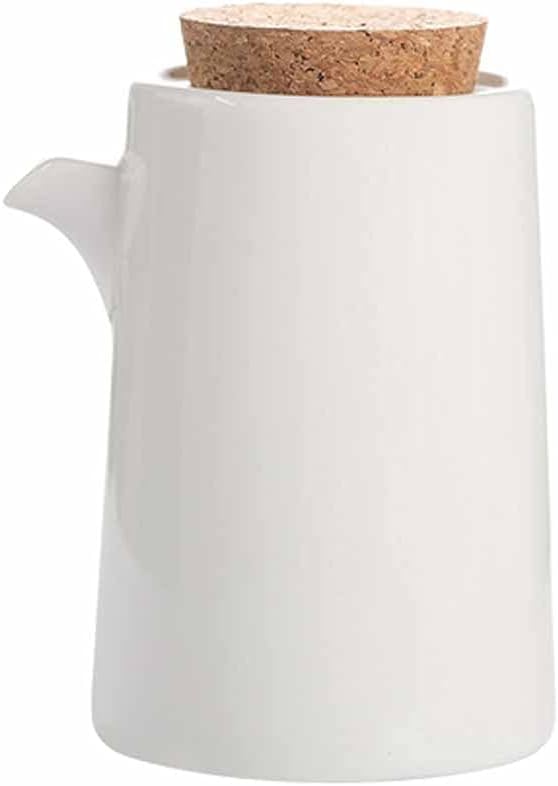 Small Ceramic Oil,Soy Sauce,Vinegar Cruet Liquid Condiment Bottle With Cork Stopper，for Kitchen Cooking(300ml/10oz)(Black)