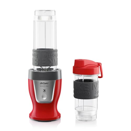 Arzum 500W Personal Blender Smoothie Maker, 570ml & 400ml BPA-freie Flaschen, Edelstahlklingen,...