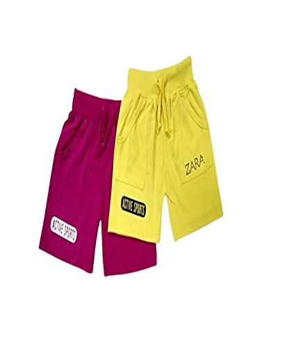 Image of 100% Pure Cotton Printed Regular fit Casual Shorts for Kids Girls