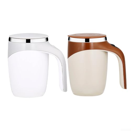 Hosrivae Taza de café con agitación magnética automática, taza de mezcla giratoria de acero 304, bebidas frías y calientes, funcionamiento sin esfuerzo, mecanismo desmontable, blanco (café) Hosrivae Taza de café con agitación magnética automática, taza de mezcla giratoria de acero 304, bebidas frías y calientes, funcionamiento sin esfuerzo, mecanismo desmontable, blanco (café)