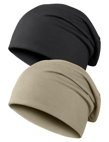 Kiiwah 2pcs Klassische Beanie Mütze für Herren und Damen, Unisex Slouch...