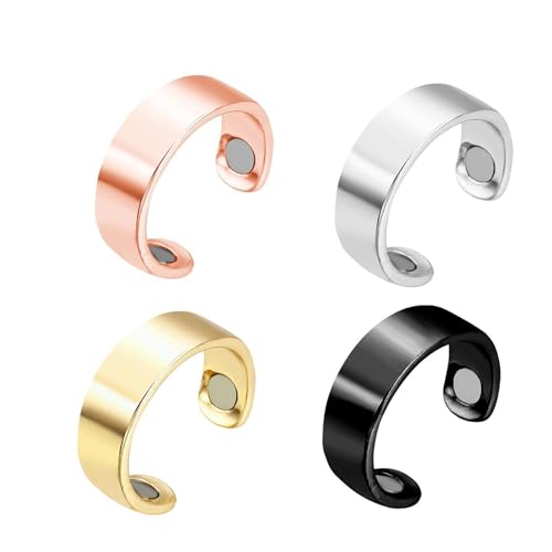 Bague Magnétique Lymphatic Drainage 4 Pcs Therapeutic Magnetic Ring Lymphatic Drainage Anneau...