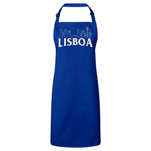 Tablier cuisine premium bleu Lisboa au design minimaliste inspiré de Lisbonne