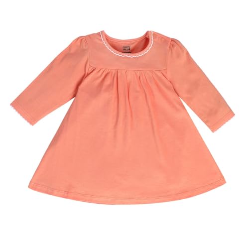 Image of miniklub Girls Cotton Pack of 2 Full Sleeves Solid Dresses - Pink & Coral