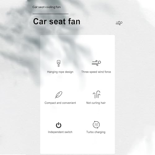 Dispositivo de ventilación de automóvil con ventilador USB de 3 velocidades 5