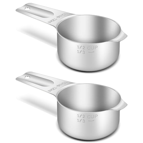 Vaso medidor acero inoxidable 1/2 taza 120 ml pack 2