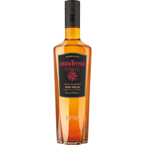 Santa Teresa Ron Añejo Gran Reserva 700 ml – Ron Venezolano Añejo 40% Vol, Dorado Ámbar con Notas Frutales y Madera, Ideal para Cócteles y Disfrute Neat