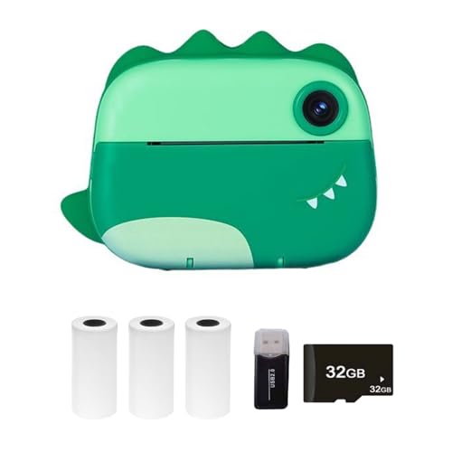 Hanzete - Stampante termica istantanea per bambini schermo da 2.4 pollici supporto per doppia fotocamera timer registrazione video 1080p stampa senza inchiostro con 3 rotoli di carta