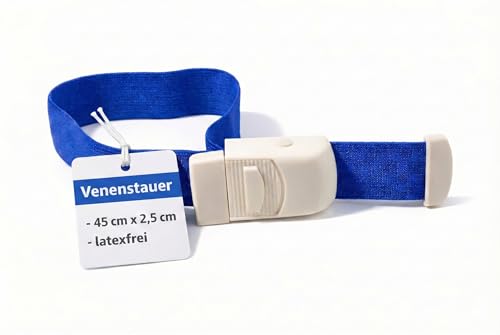 BUXMED 2 Stück Venenstauer Blau Stauschlauch Blutabnahme Stauband Venenstauer Blutabnahme Butterfly Blutentnahme Wiederverwendbar & Latexfrei